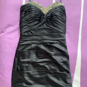 La Femme Size 6 Strapless Beaded Mini Dress